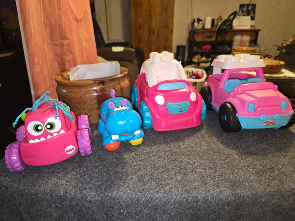 Fisher-Price Mega Bloks Toddler Vehicle Toy Lot Monster Truck Car Jeep Hippo